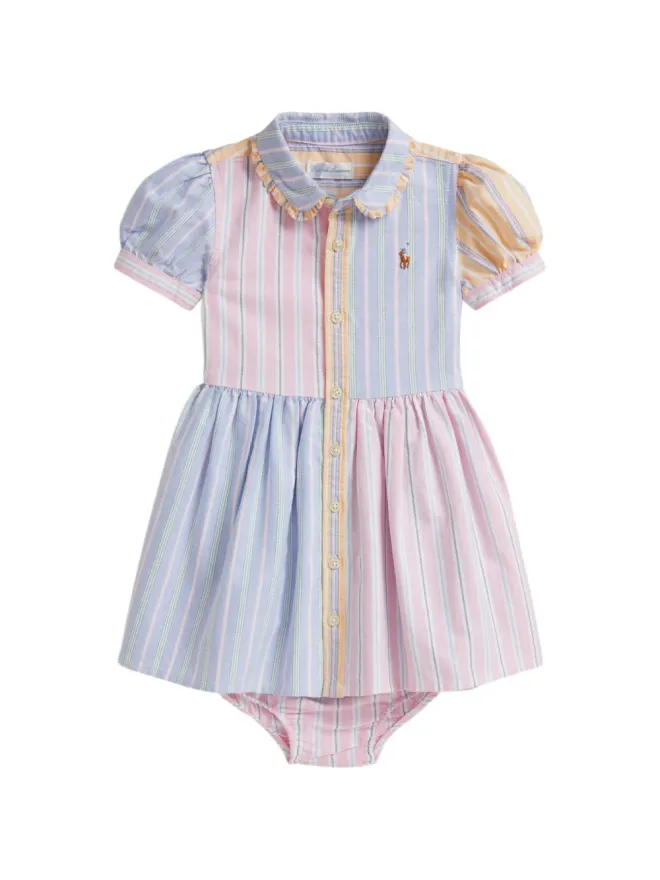 POLO RALPH LAUREN KIDS POLO RALPH LAUREN KIDS ストライプ柄フリルシャツドレスセット（2点セット）の商品画像