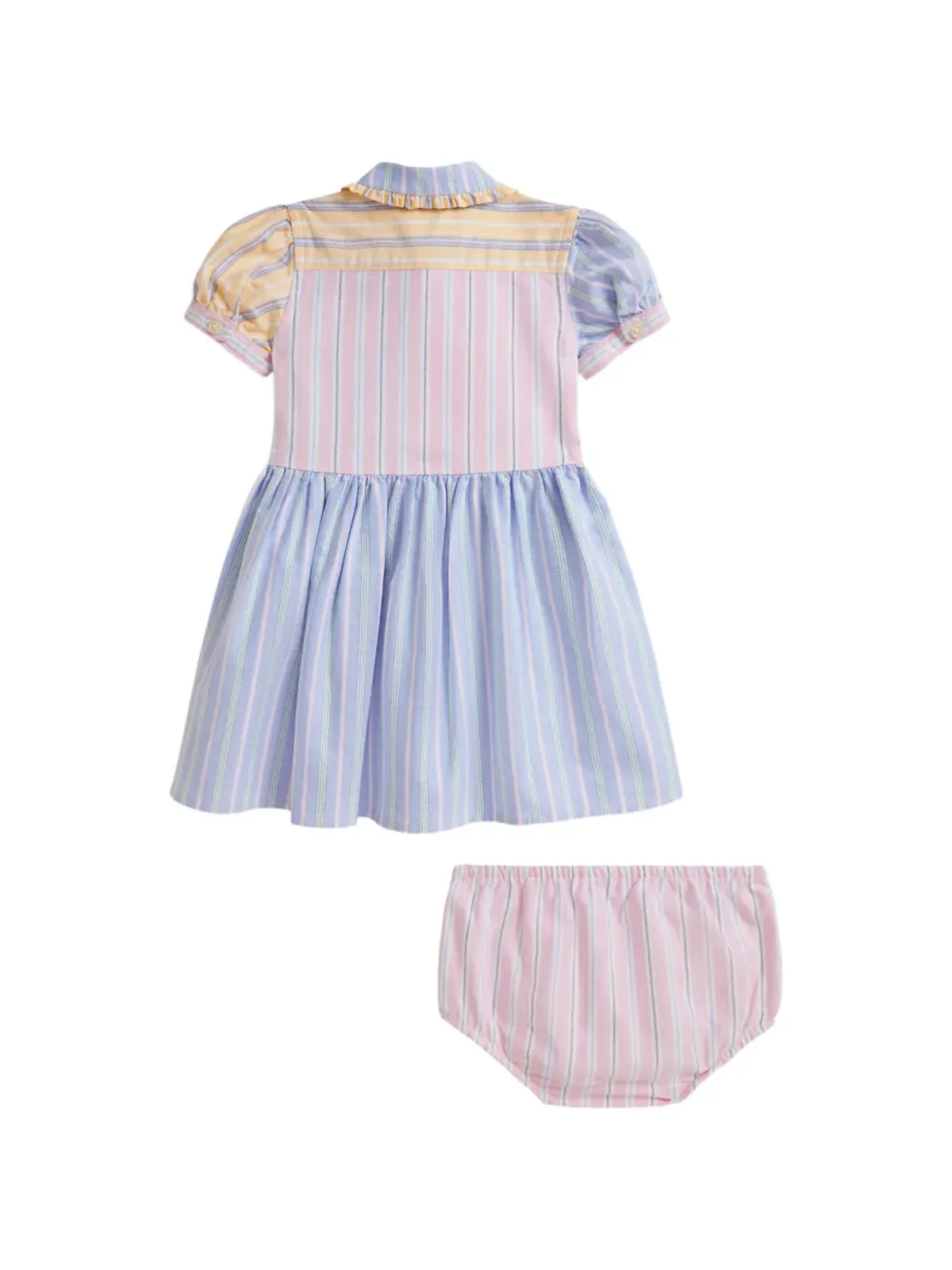 POLO RALPH LAUREN KIDS ストライプ柄フリルシャツドレスセット（2点セット） - 画像2