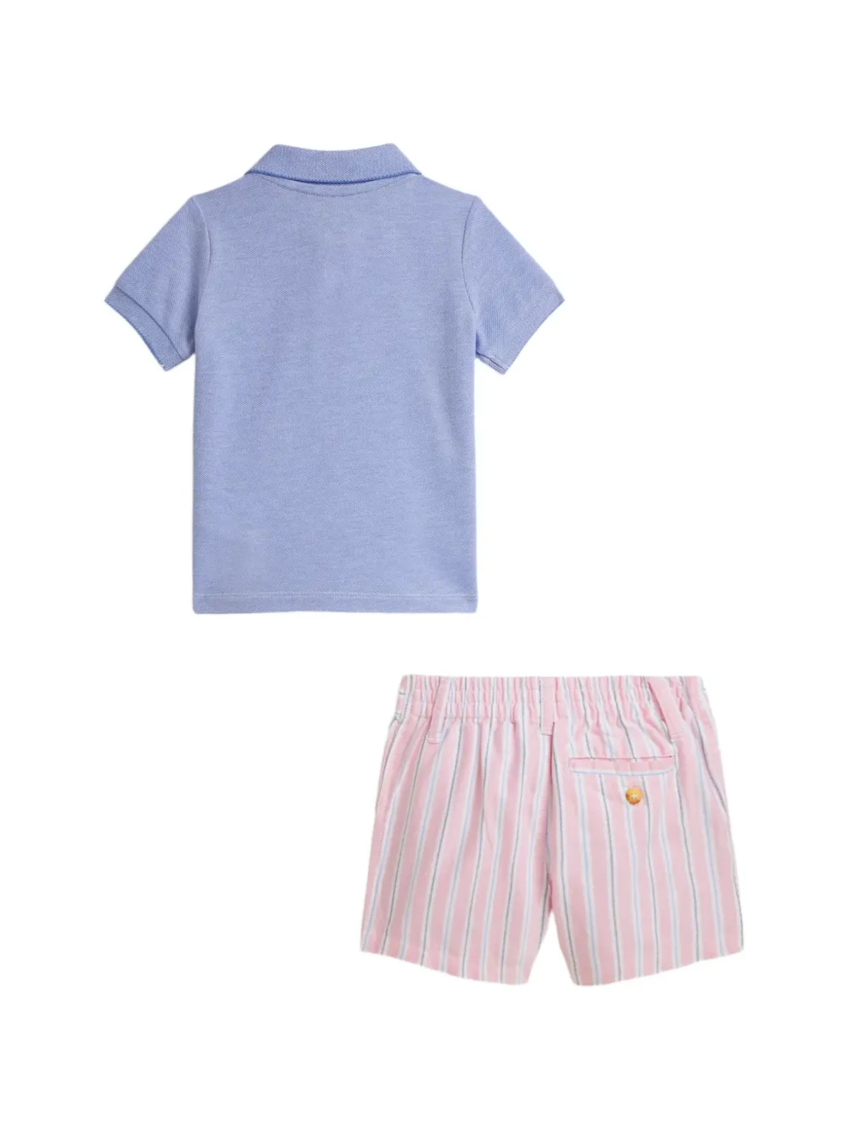 POLO RALPH LAUREN KIDS ストライプ柄オックスフォードメッシュショートセット（2点セット） - ブルー - 画像2