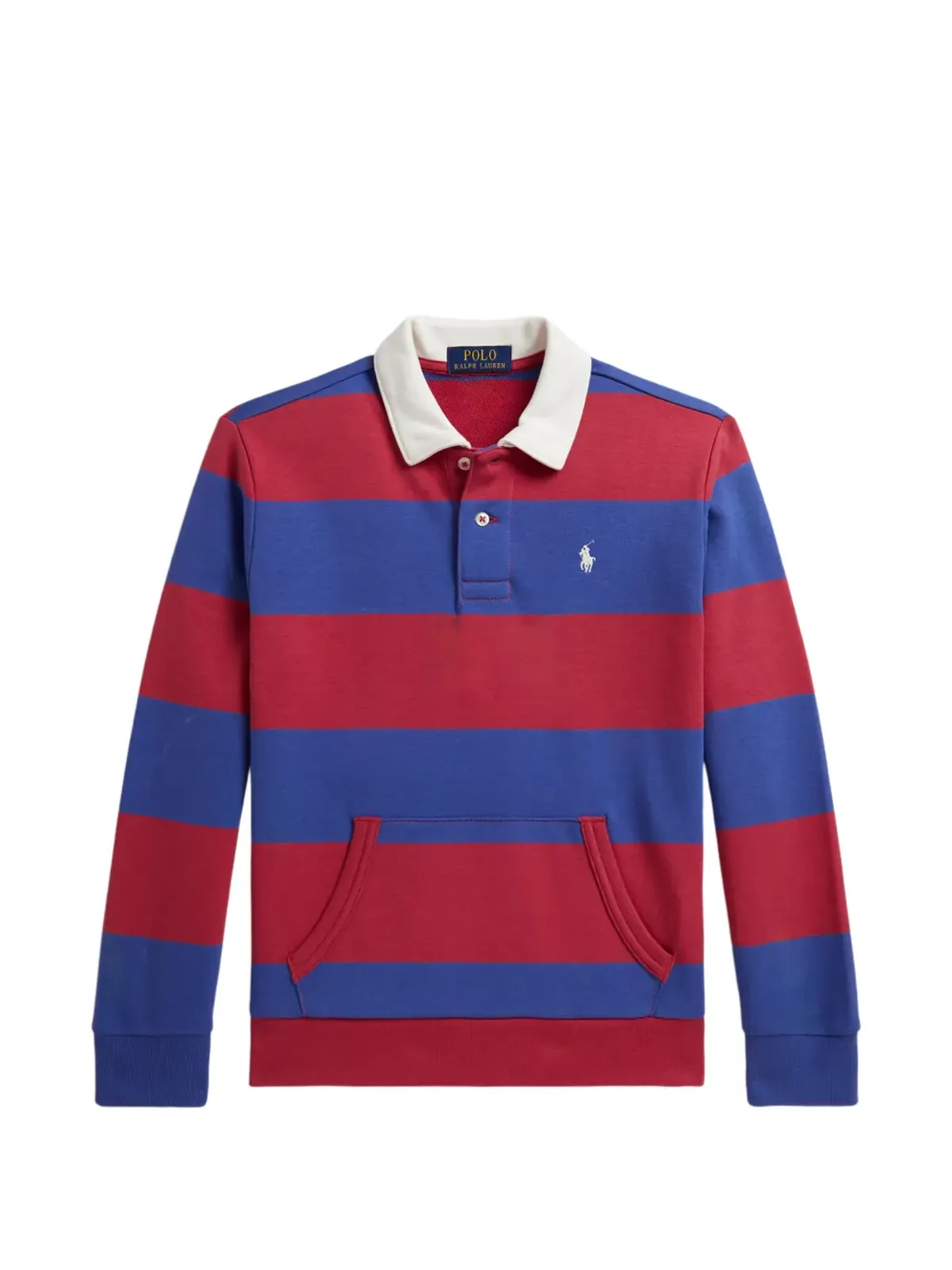 POLO RALPH LAUREN KIDS ストライプ柄 ロングスリーブ ポロシャツ - レッド - 画像1