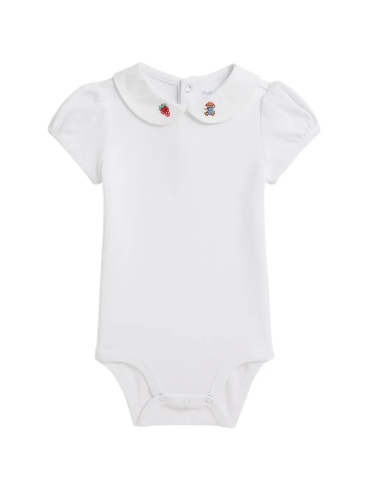 POLO RALPH LAUREN KIDS embroidered-collar bodysuit - 画像1