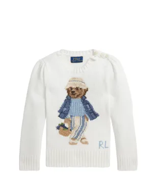 POLO RALPH LAUREN KIDS ベアイントラスアコットンセーター（ホワイト） - サムネイル1