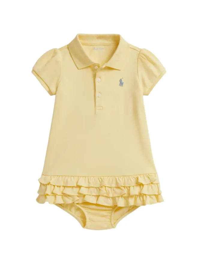 POLO RALPH LAUREN KIDS POLO RALPH LAUREN KIDS フリル付きコットンポロドレス（セット2点） - イエローの商品画像