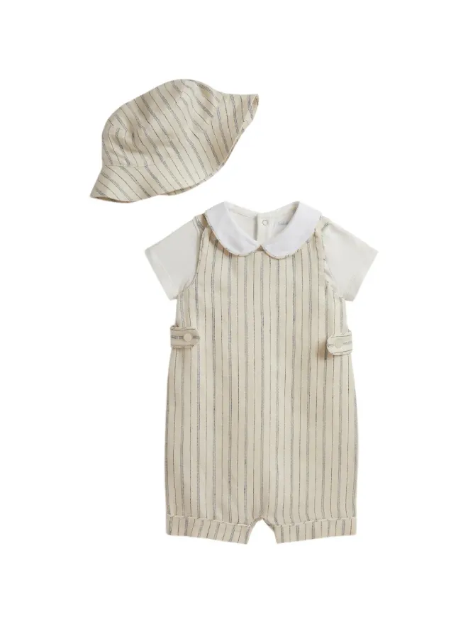 POLO RALPH LAUREN KIDS POLO RALPH LAUREN KIDS striped bodysuit short set (set of three pieces) - Neutralsの商品画像