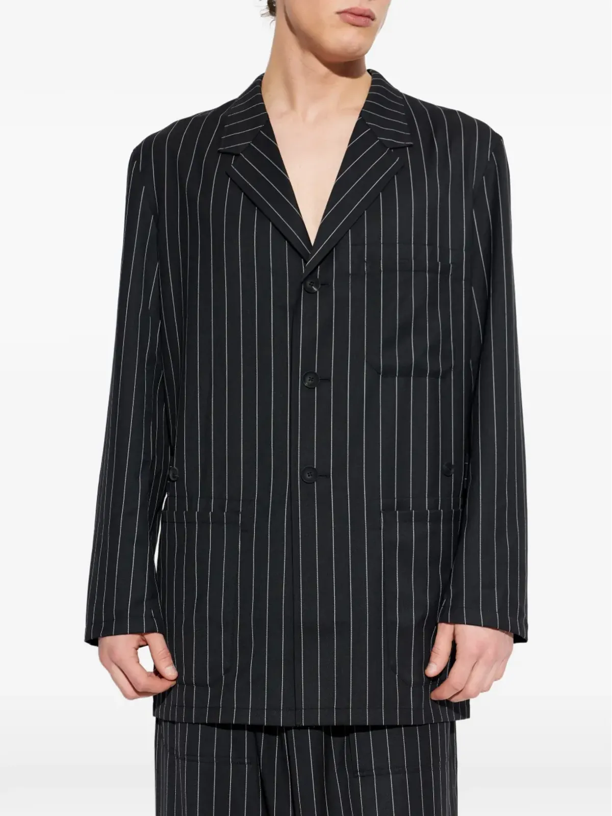 Y-3 ストライプ柄ボタン留めジャケット - 画像3