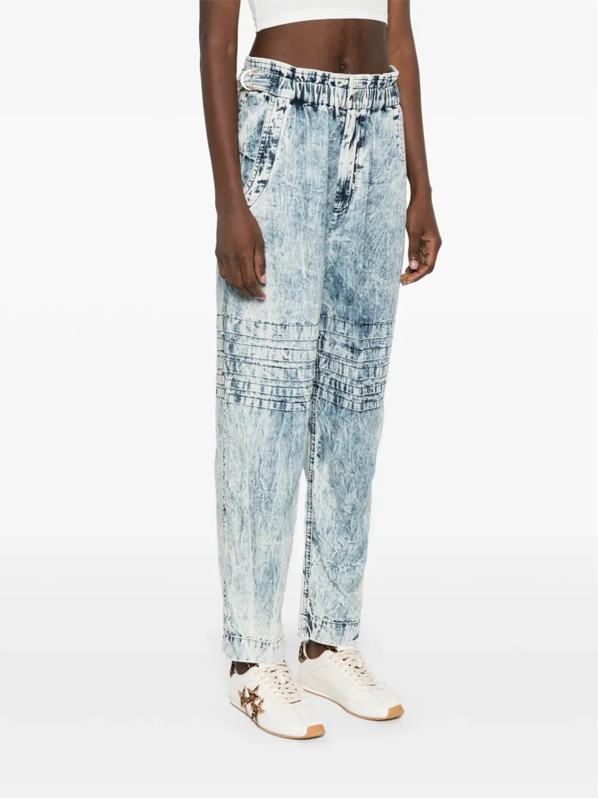 MARANT ÉTOILE ウエストゴム入り テーパードジーンズ - ブルー - 画像3