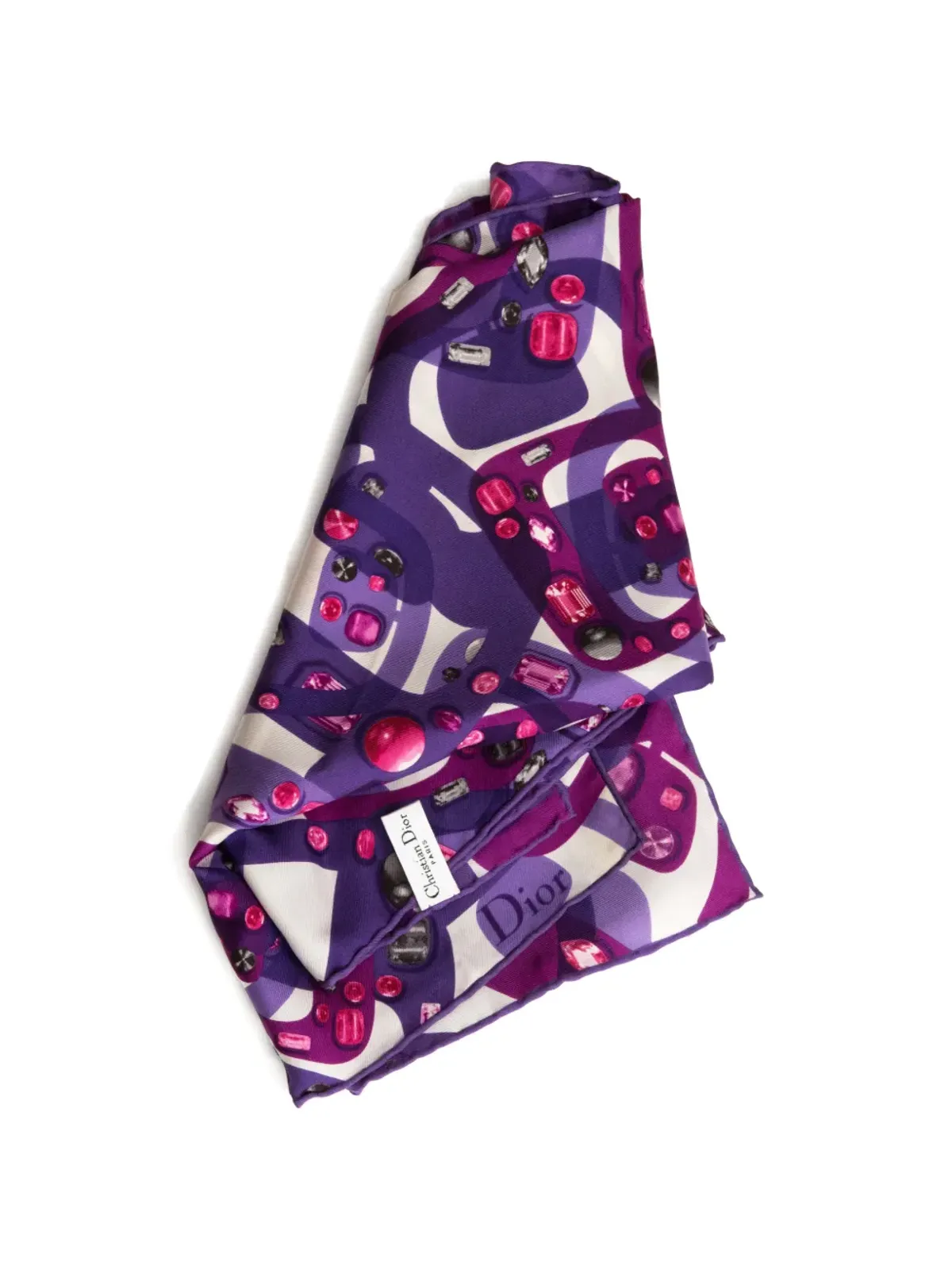 Christian Dior Pre-Owned ジュエリープリント シルクスカーフ - 画像2