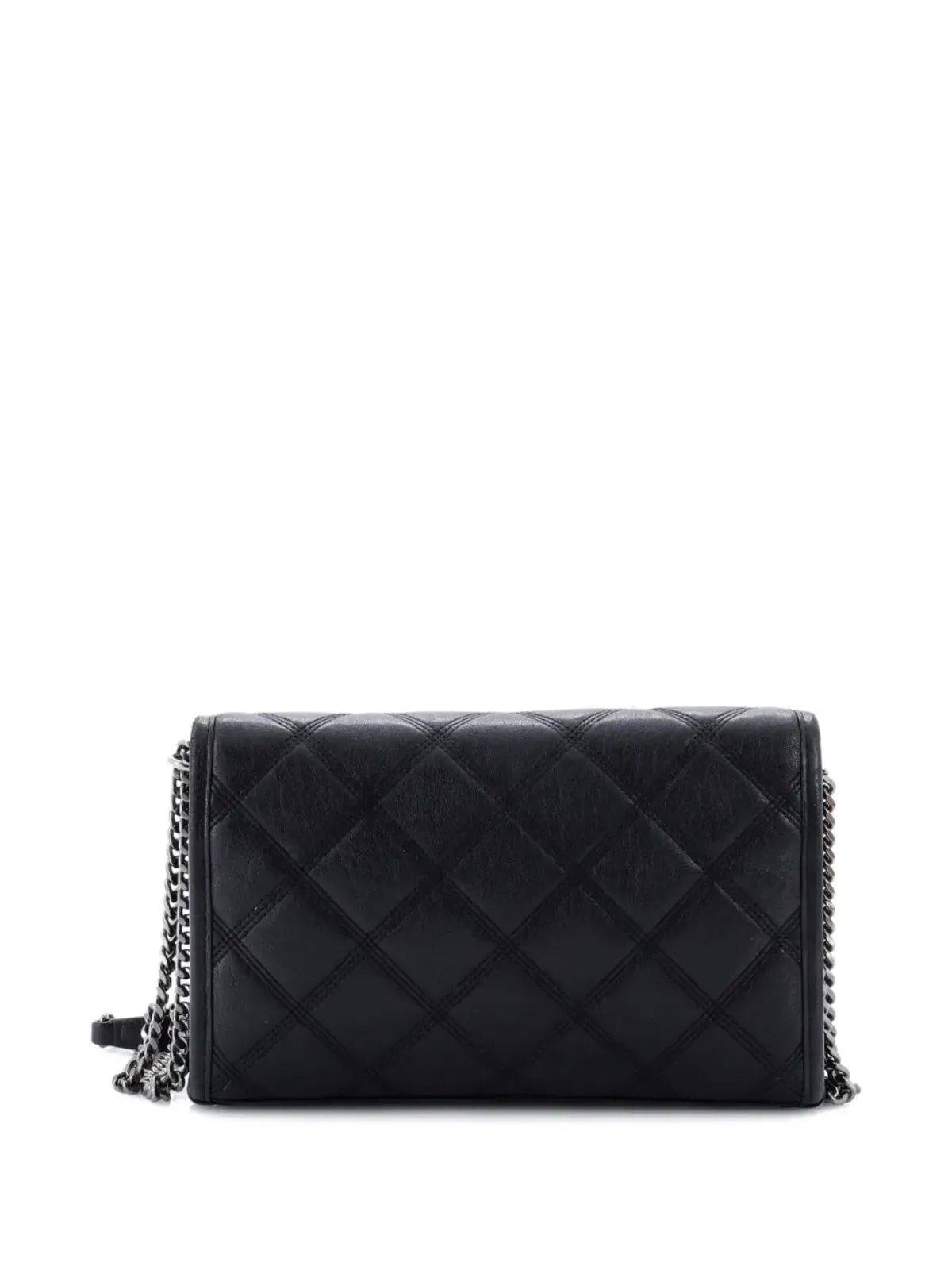 Saint Laurent Pre-Owned Becky Chain Wallet Quilted Leather Shoulder Bag - Black - 画像2