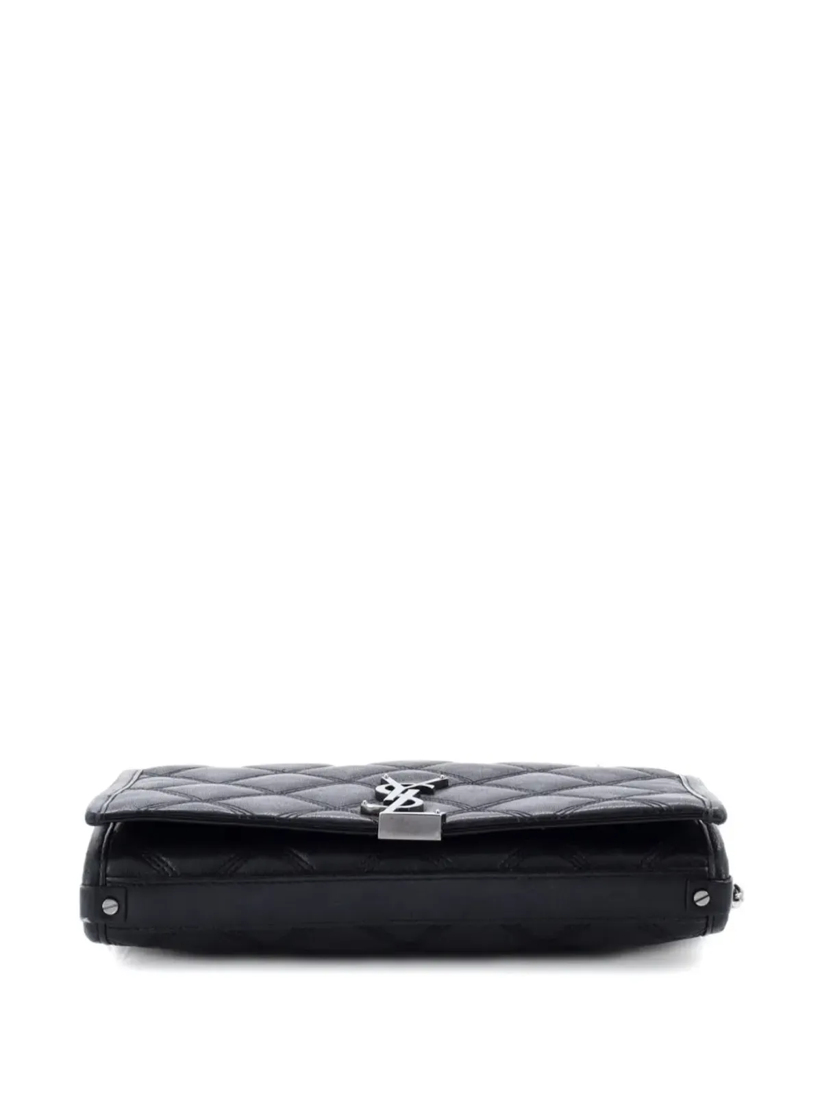 Saint Laurent Pre-Owned Becky Chain Wallet Quilted Leather Shoulder Bag - Black - 画像3