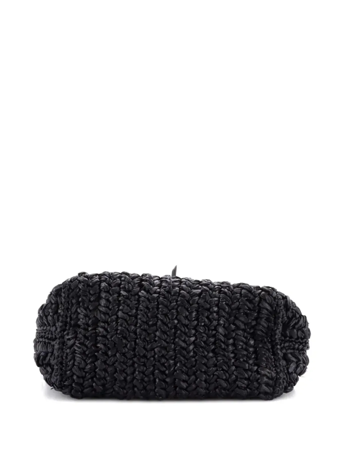 Miu Miu Pre-Owned Flower Crystal Chain Woven Raffia shoulder bag - Black - 画像4