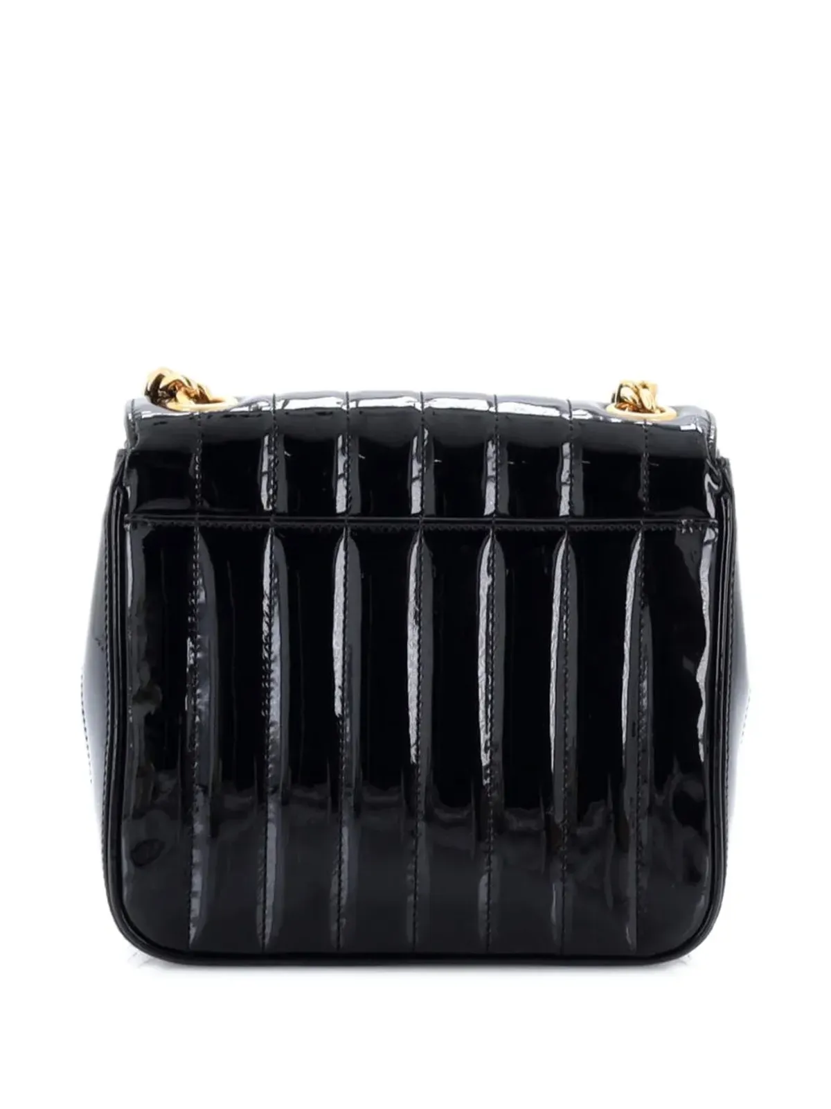 Saint Laurent Pre-Owned Vicky バーティカル・キルテッド・パテント ミディアム・クロスボディバッグ - ブラック - 画像2