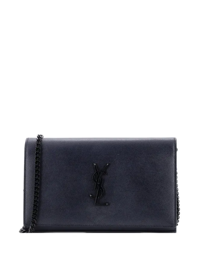 Saint Laurent Pre-Owned Saint Laurent Pre-Owned クラシックモノグラム ウォレットオンチェーン レザー クロスボディバッグ - Blueの商品画像