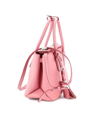 Prada Pre-Owned ターンロック キュイ ツイン トート サフィアーノレザー ミニ サッチェル ピンク - サムネイル4