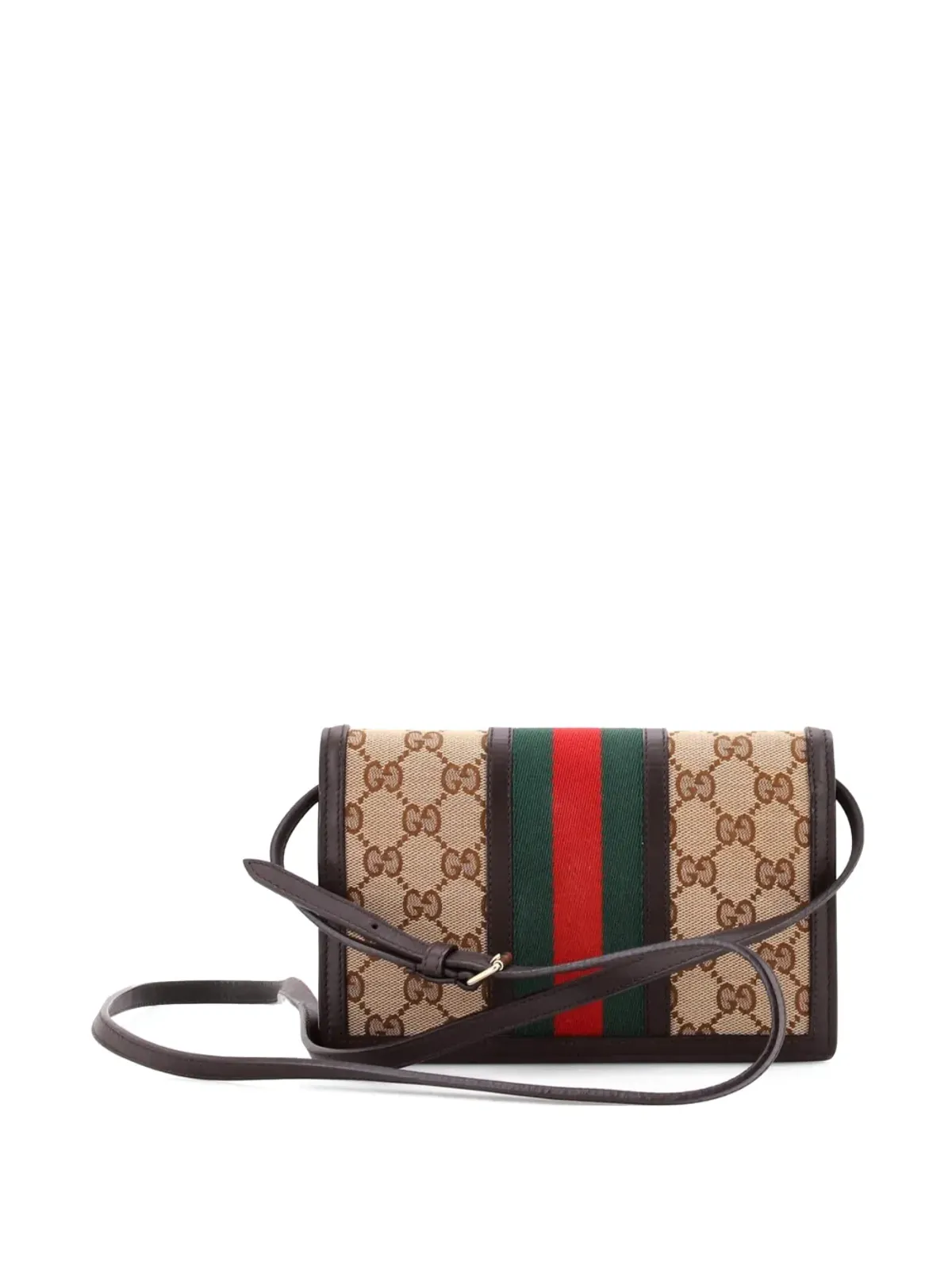 Gucci Pre-Owned ウェブウォレット・オン・ストラップ GGキャンバス 小型クロスボディバッグ - ブラウン - 画像2