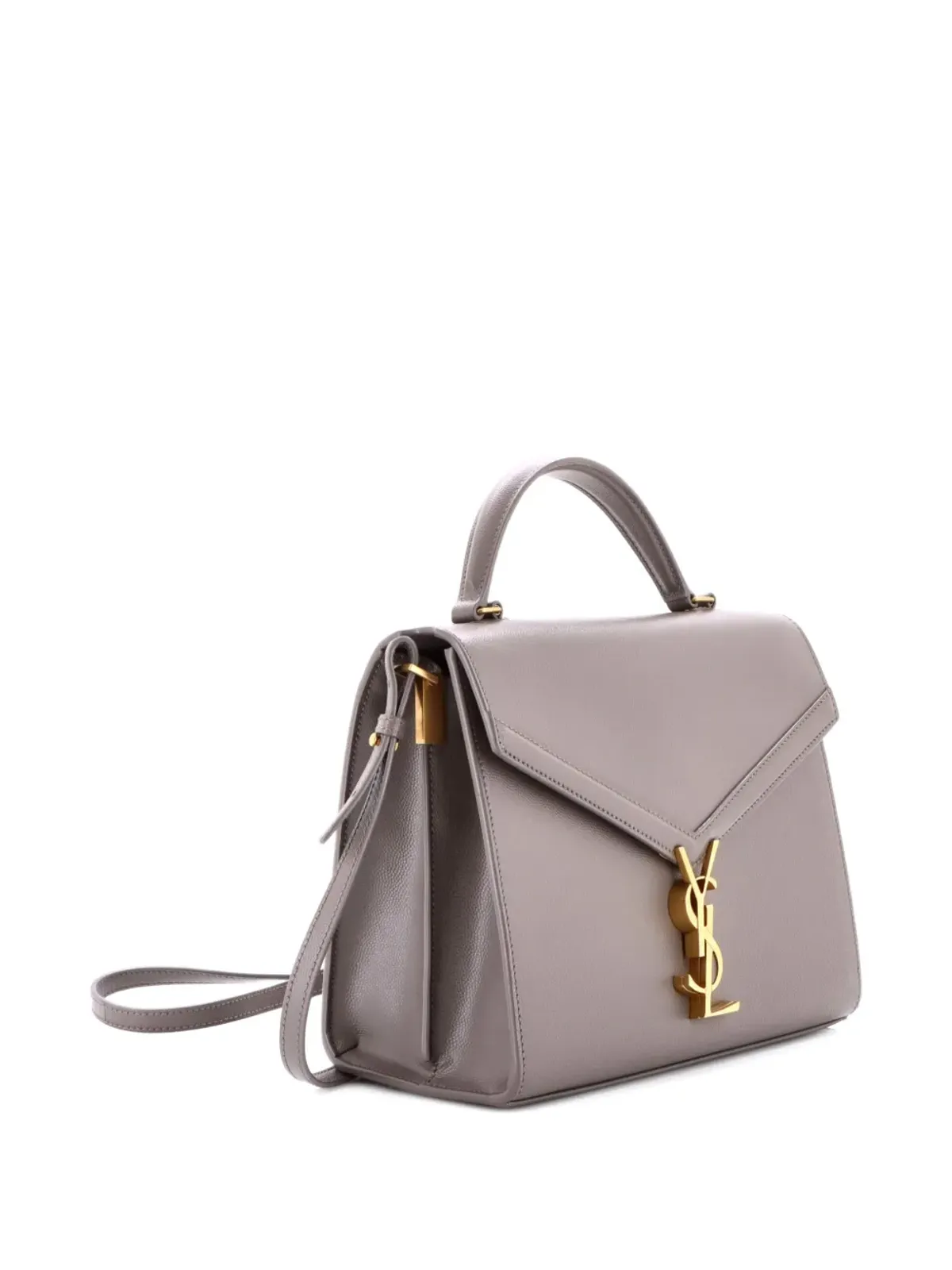 Saint Laurent ビンテージ カサンドラ トップハンドルバッグ レザー ミディアム グレー - 画像3