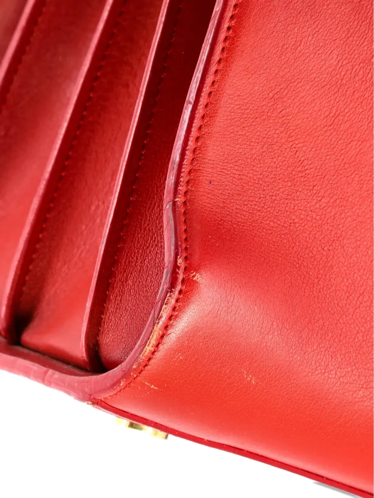 Saint Laurent Pre-Owned サック・ドゥ・ジュール バッグ レザー ラージ トートバッグ レッド - 画像5