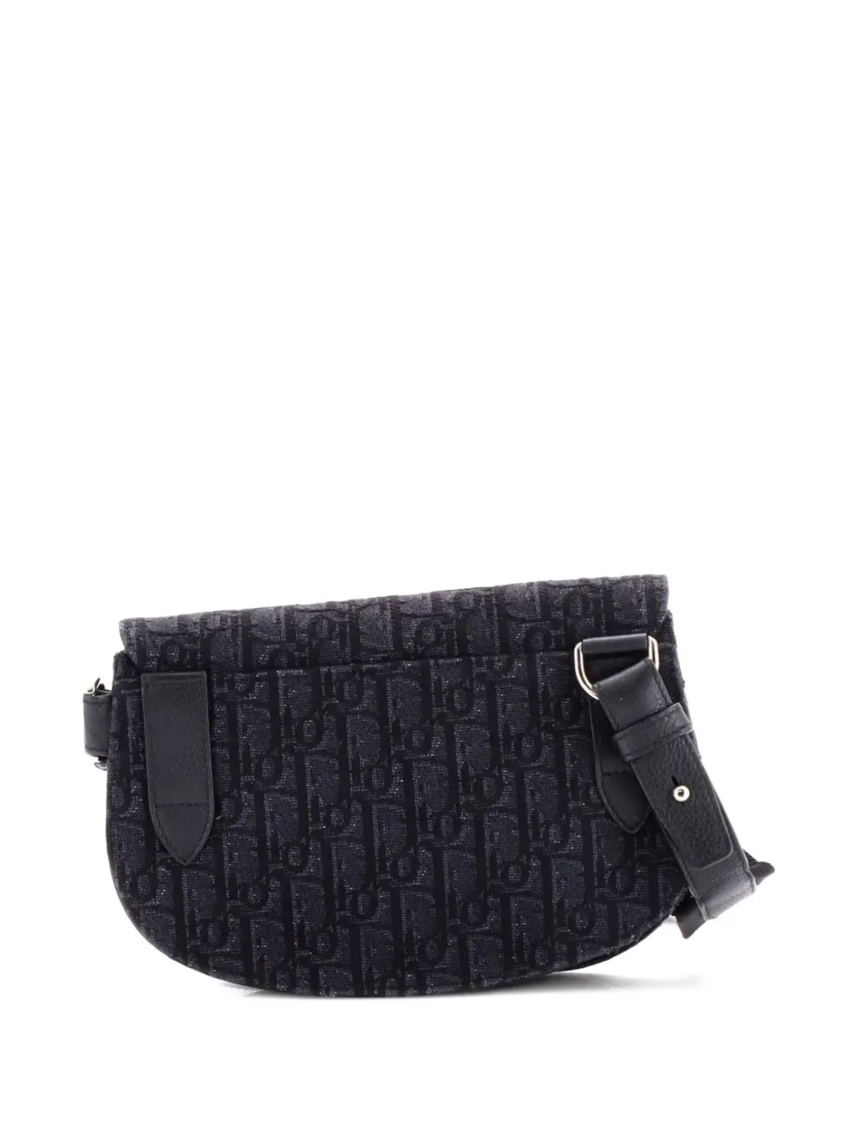 Christian Dior Pre-Owned サドルメッセンジャーポーチ オブライク キャンバス クロスボディバッグ ブラック - 画像2