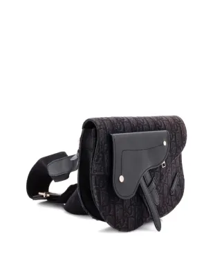 Christian Dior Pre-Owned サドルメッセンジャーポーチ オブライク キャンバス クロスボディバッグ ブラック - サムネイル3