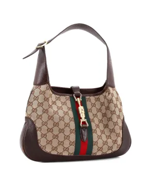 Gucci Pre-Owned ジャッキー・オリジナル・ウェブ・ショルダーバッグ レザーとGGキャンバス - サムネイル1