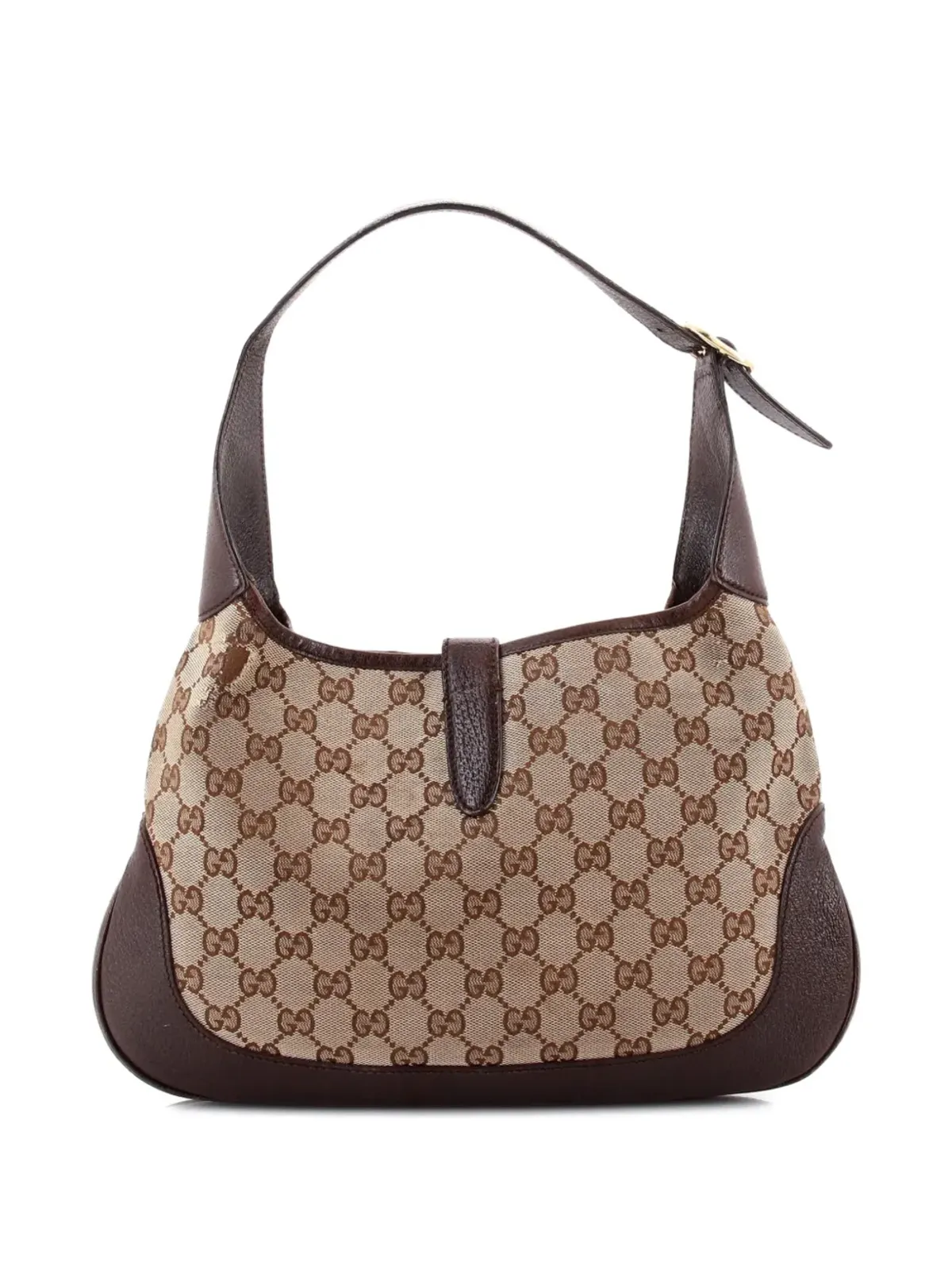 Gucci Pre-Owned ジャッキー・オリジナル・ウェブ・ショルダーバッグ レザーとGGキャンバス - 画像2