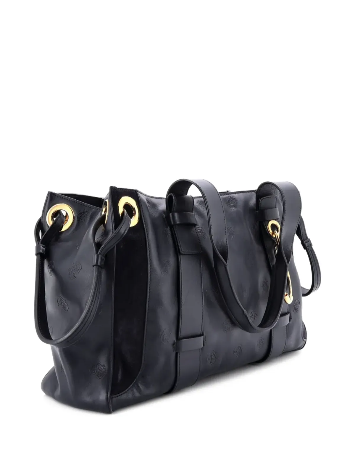 Chloé Pre-Owned Tao ジップ付き 小さな馬の刺繍入り レザー トートバッグ - 画像3