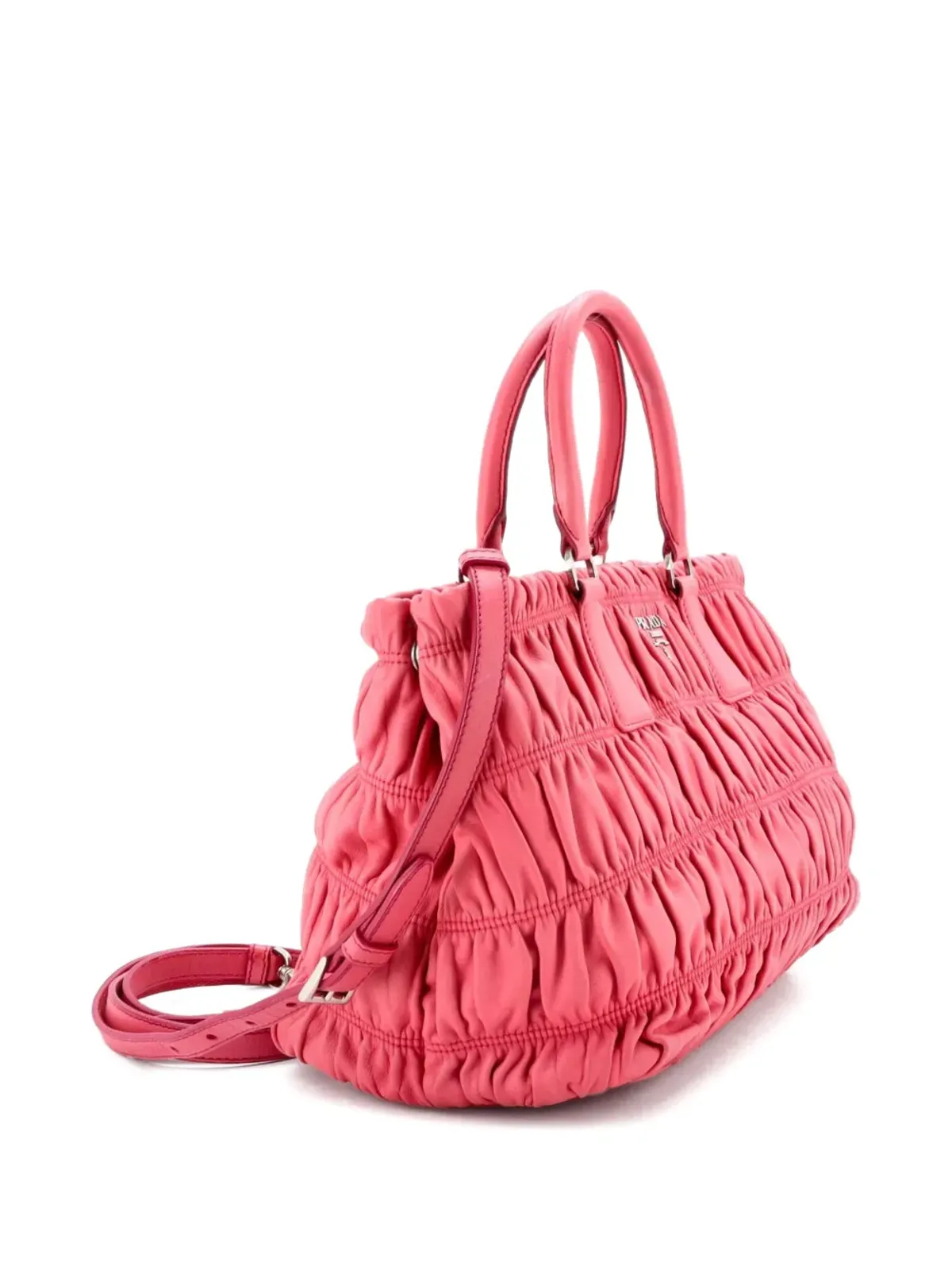 Prada Pre-Owned Gaufre Convertible Tote Nappa Leather Small satchel - Pink - 画像3