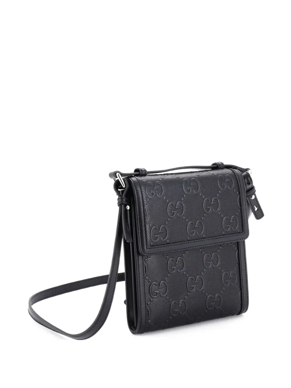 Gucci Pre-Owned フラップGGエンボスドパーフォレーテッドレザー クロスボディバッグ - 画像3
