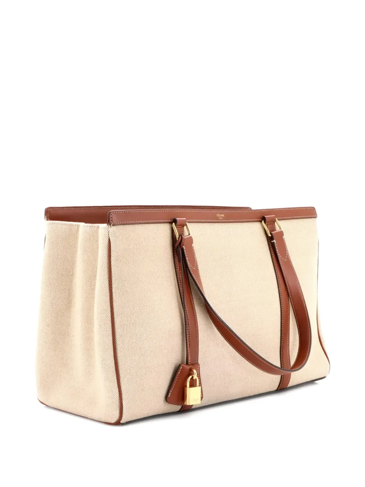 Celine Pre-Owned カバス16バッグ キャンバス×レザー トートバッグ - Brown - 画像3