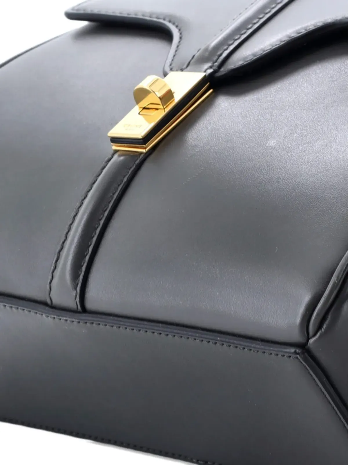 Celine ビンテージ トップハンドルバッグ（スムースカーフスキン ミニサッチェル） - 画像4
