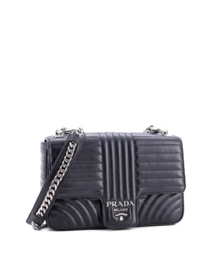 Prada Pre-Owned チェーンフラップ Diagramme キルテッド レザー ラージ ショルダーバッグ - サムネイル3