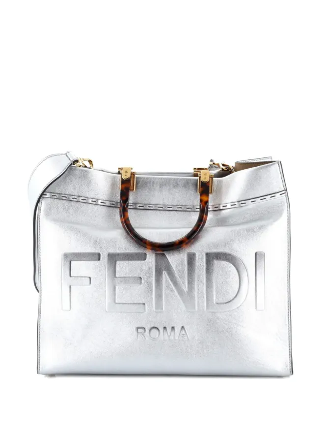 Fendi Pre-Owned Fendi Pre-Owned サンシャインショッパー レザー ミディアム トートバッグ - メタリックの商品画像