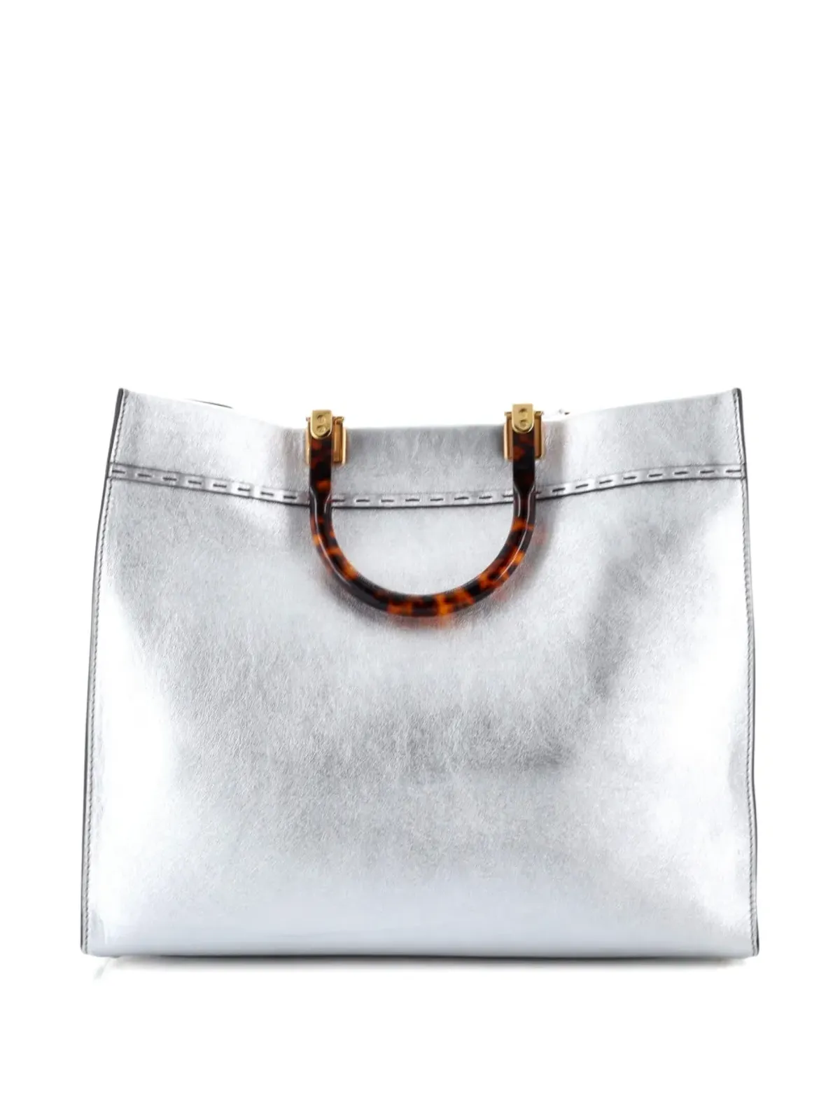 Fendi Pre-Owned サンシャインショッパー レザー ミディアム トートバッグ - メタリック - 画像2
