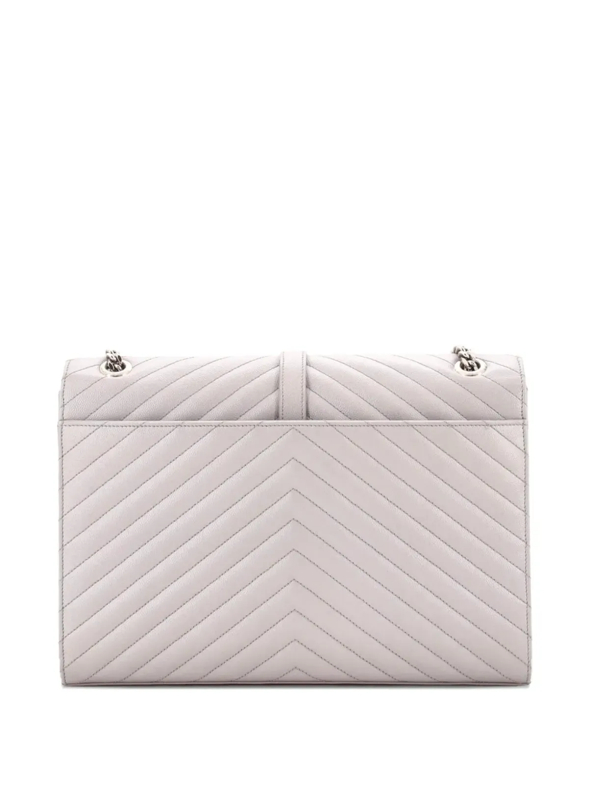 Saint Laurent Pre-Owned Classic Monogram Envelope Satchel Matelasse Chevron Leather Large shoulder bag - Grey - 画像2