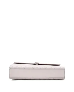 Saint Laurent Pre-Owned Classic Monogram Envelope Satchel Matelasse Chevron Leather Large shoulder bag - Grey - サムネイル4