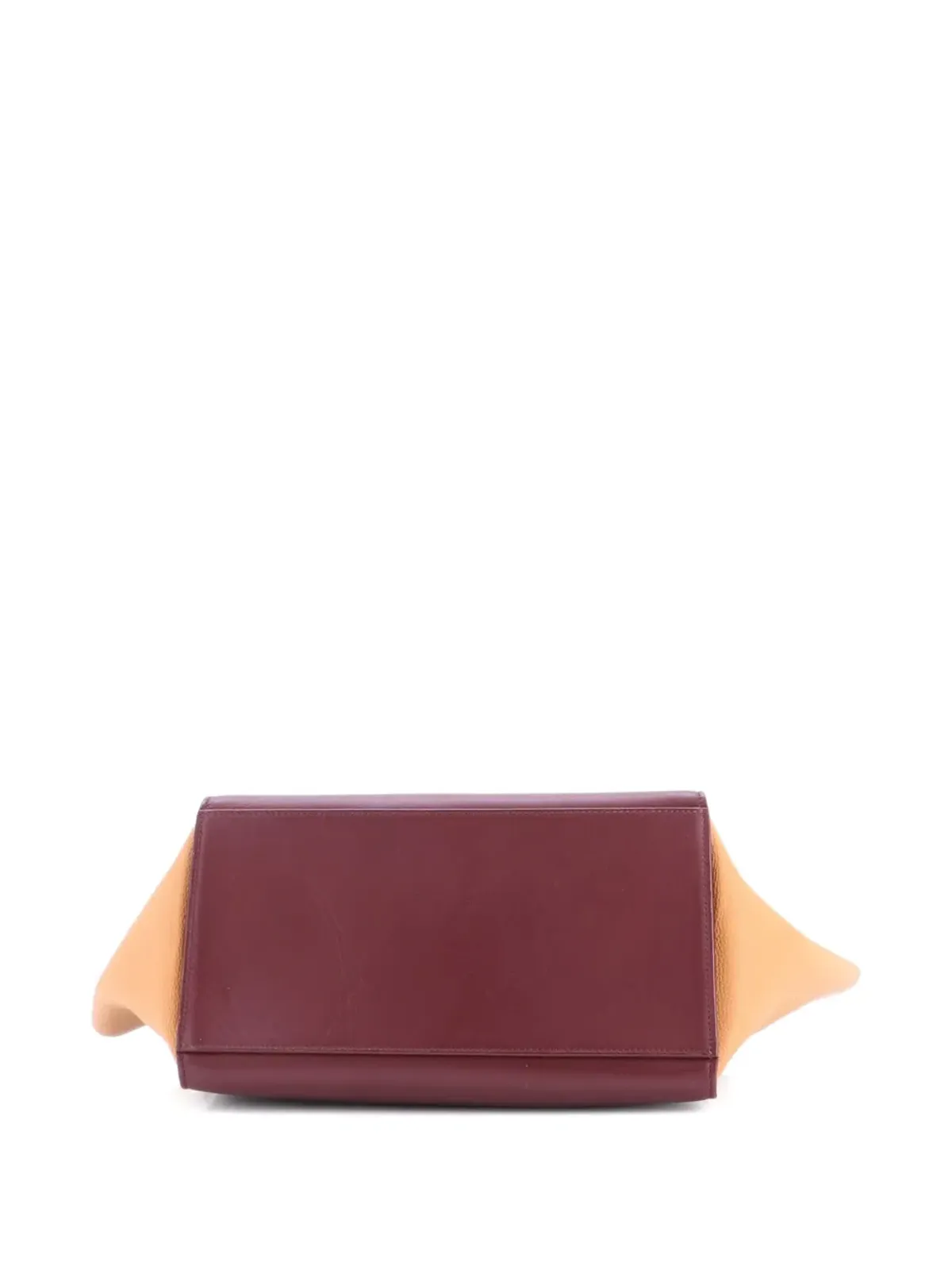 Celine Pre-Owned バイカラー トラペーズバッグ レザー ブラウン - 画像4