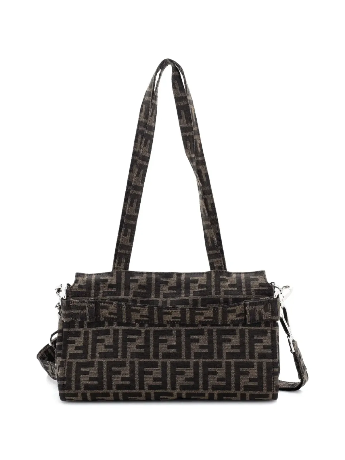 Fendi Pre-Owned x FRGMT 折りたたみ式バゲットバッグ Zuccaキャンバス ショルダーバッグ - 画像2