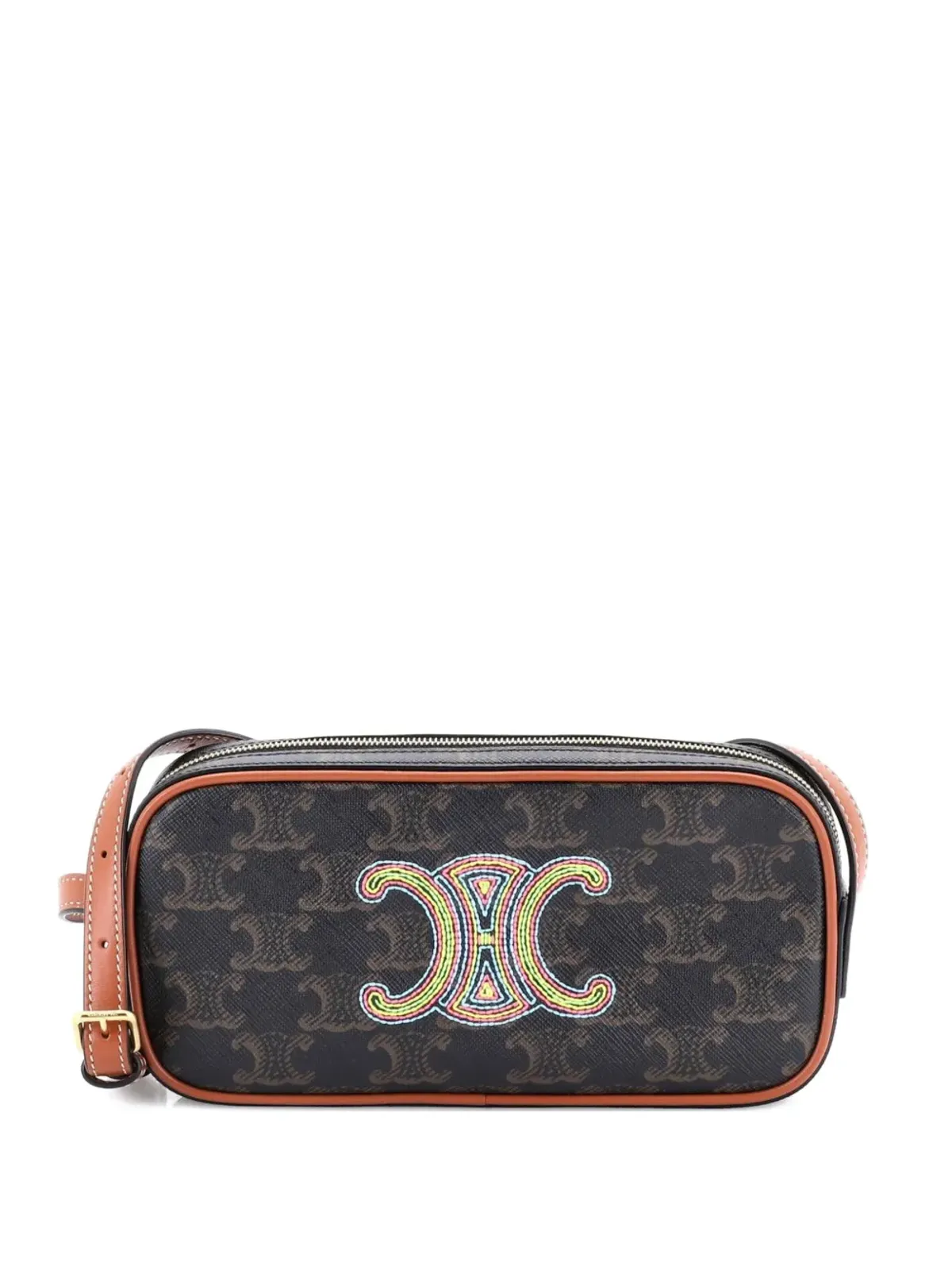 Celine Pre-Owned キュイール・トリオンフ カメラショルダーバッグ コーティングキャンバス×レザー 小型クロスボディバッグ - Brown - 画像1