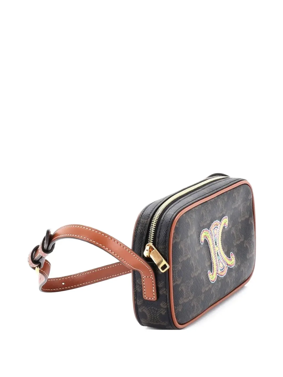 Celine Pre-Owned キュイール・トリオンフ カメラショルダーバッグ コーティングキャンバス×レザー 小型クロスボディバッグ - Brown - 画像2