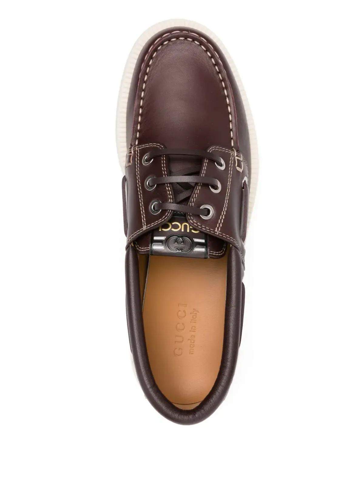 Gucci Kaveh ボートシューズ ブラウン - 画像4