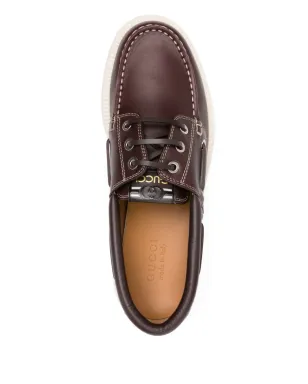 Gucci Kaveh ボートシューズ ブラウン - サムネイル4
