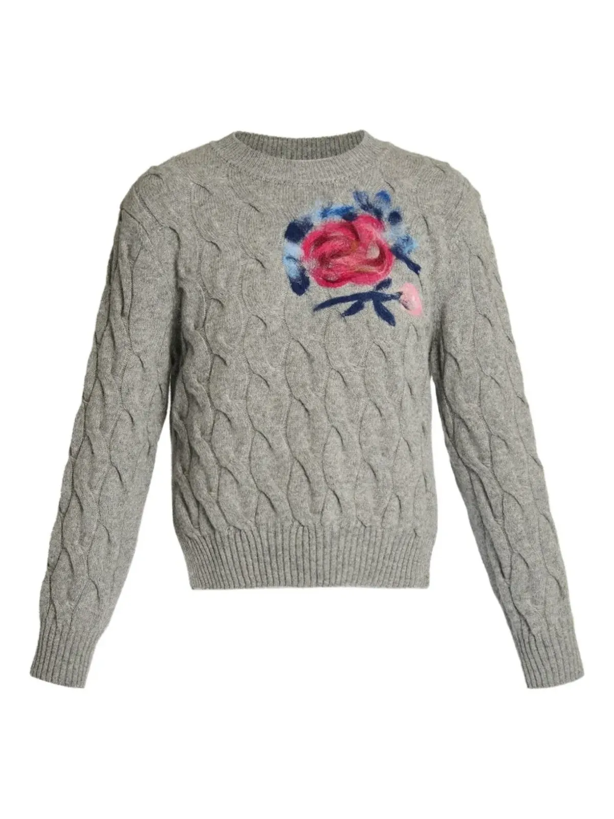 ERDEM 花モチーフのケーブルニットセーター - 画像1