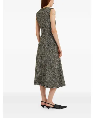 ERDEM ツイード ノースリーブ ミディドレス - サムネイル5