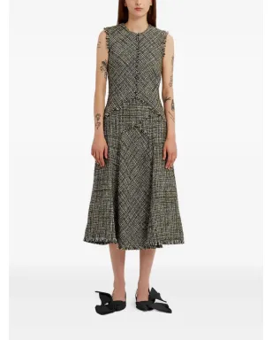 ERDEM ツイード ノースリーブ ミディドレス - サムネイル3