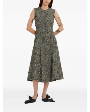 ERDEM ツイード ノースリーブ ミディドレス - サムネイル4