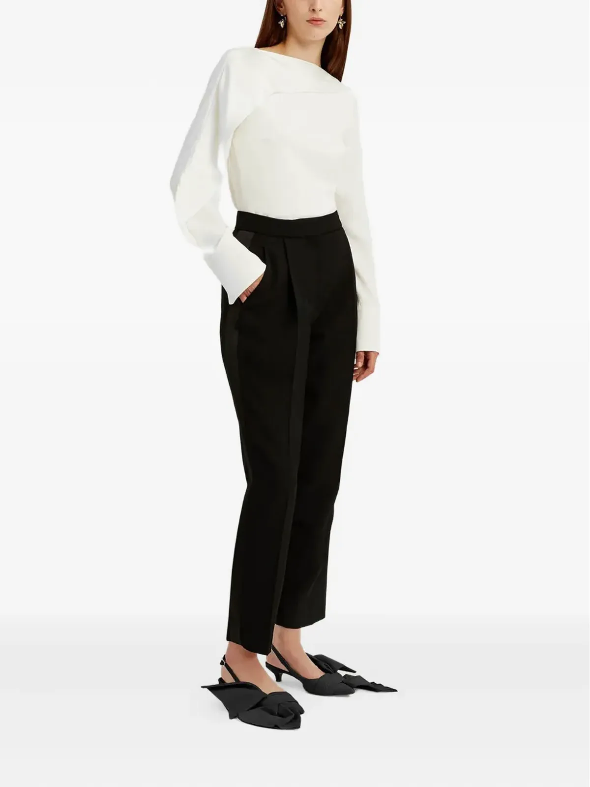 ERDEM ruffle-detail long-sleeve top - Neutrals - 画像2