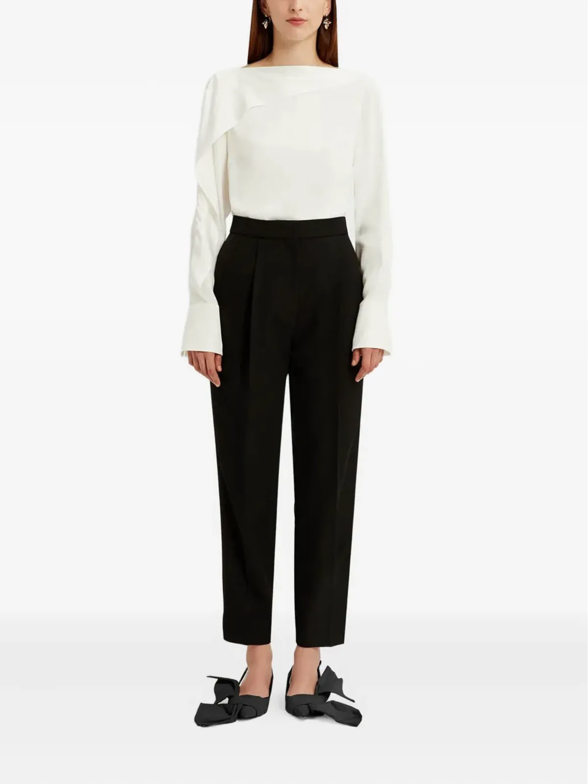 ERDEM ruffle-detail long-sleeve top - Neutrals - 画像3