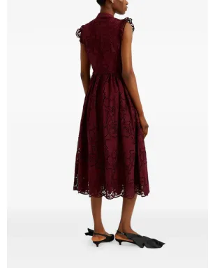 ERDEM フリル付きレースミディドレス - サムネイル3
