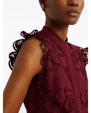ERDEM フリル付きレースミディドレス - サムネイル4