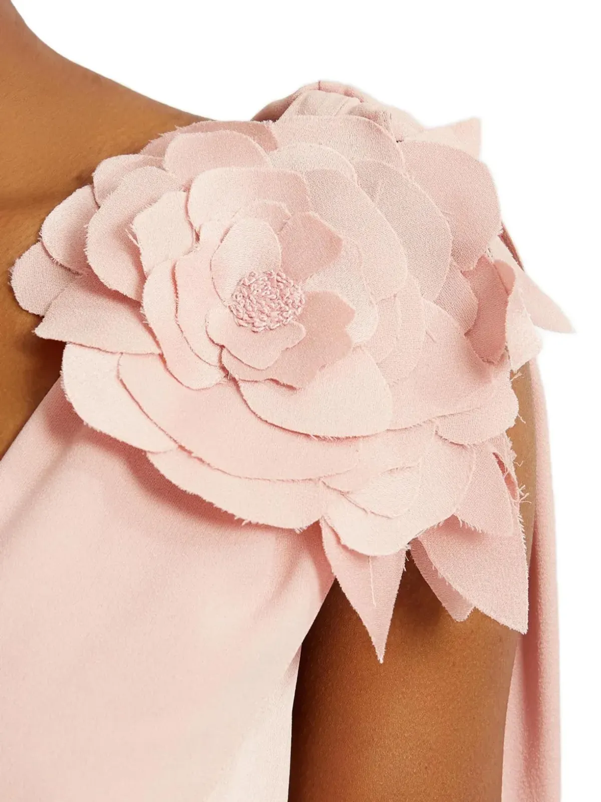 ERDEM 花柄装飾付きフリルミディドレス - ピンク - 画像5