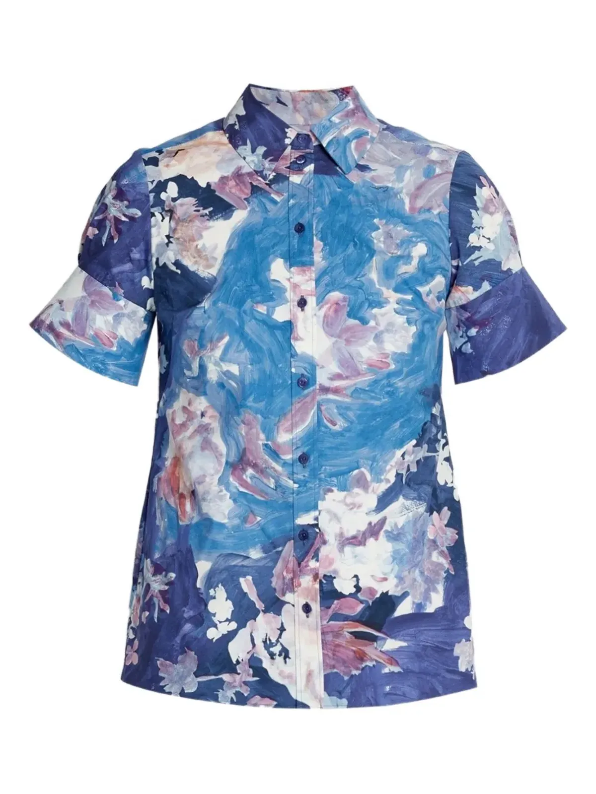 ERDEM 花柄プリント半袖シャツ - 画像1